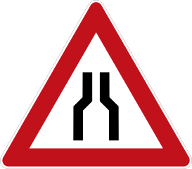 Carriageway gets narrower 