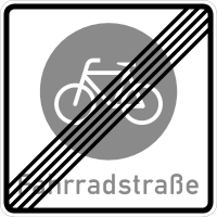 End of a cycle road