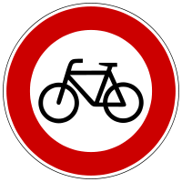 Prohibition of bicycle traffic