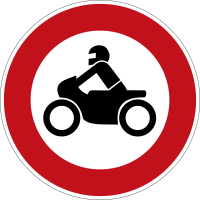 motorcycles prohibited