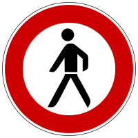 Prohibition for pedestrians