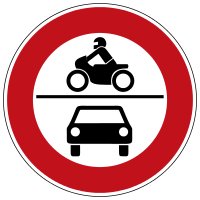 Prohibition for motor vehicles