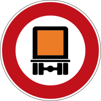 Prohibition on motor vehicles carrying dangerous goods that are subject to compulsory registration