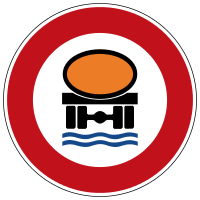 Prohibition for vehicles with a load hazardous to water