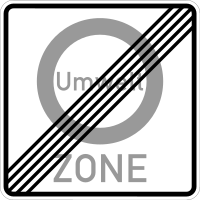 End of a traffic prohibition for preventing harmful air pollution in a zone