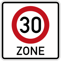 Start of a Tempo 30 zone