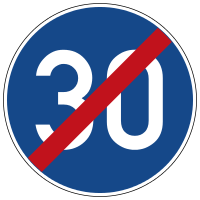 End of the prescribed minimum speed