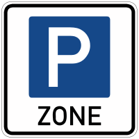 Beginning of a parking zone 