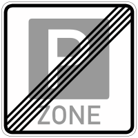 End of a parking zone