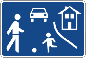 Beginning of a traffic-calmed area