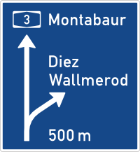 Advance direction sign